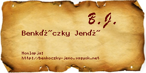 Benkóczky Jenő névjegykártya